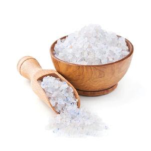 White mineral rock salt