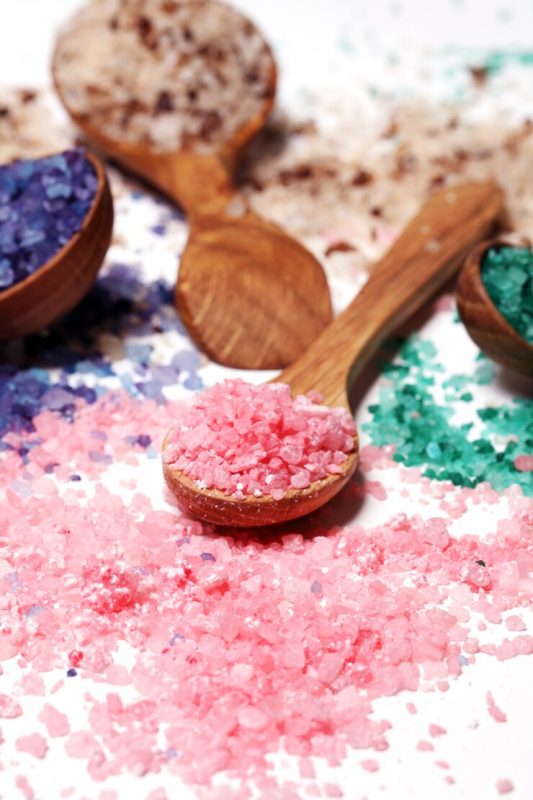 Colored mineral rock salt