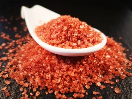 Red mineral rock salt